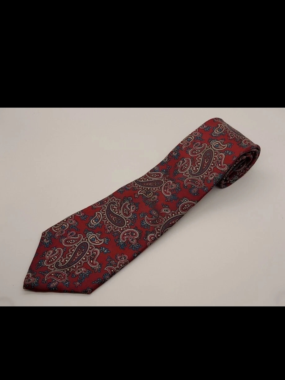 Dior Red Paisley Silk Tie - Picture 3 of 6